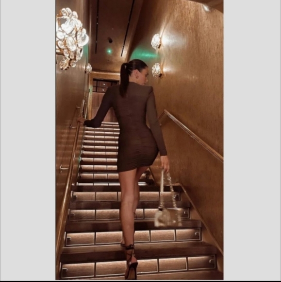 Zara Draped Brown Mini Dress NWT - Picture 11 of 15